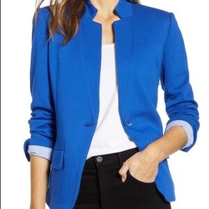 Gibsonlook notch collar blazer, new with tags, size medium, marine blue